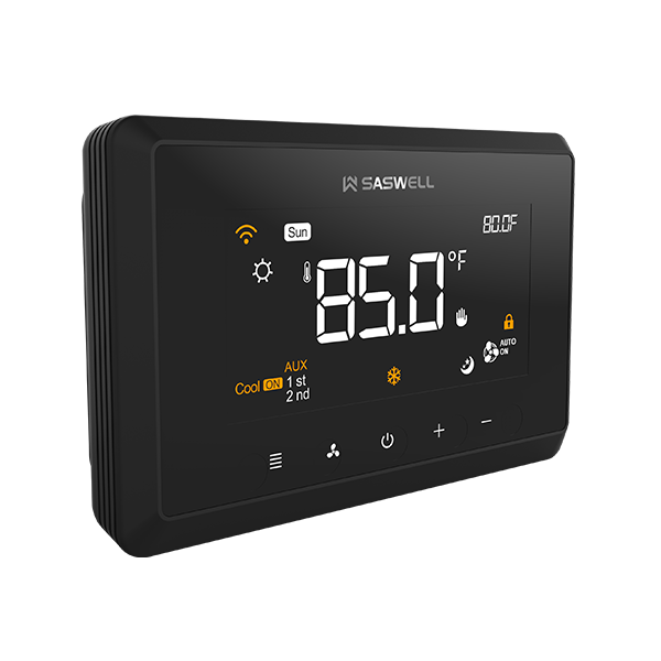 Commercial Modbus FCU Thermostat – Left Side View