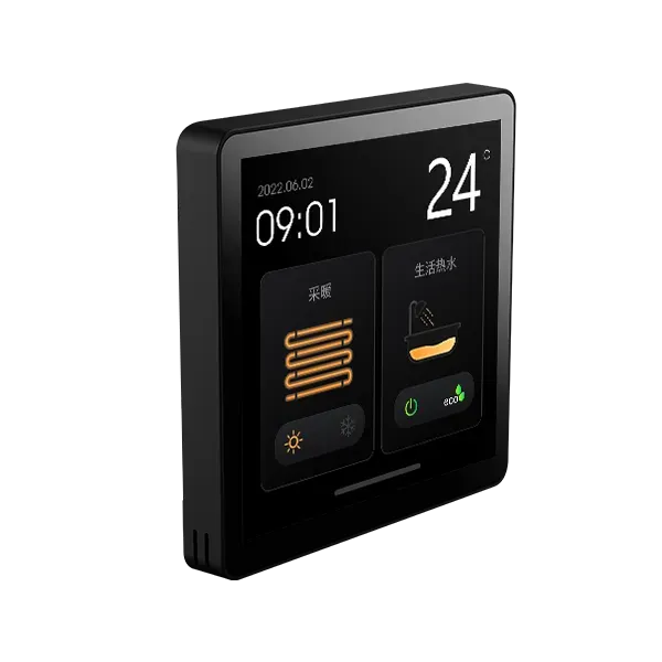 Slim profile of 4-inch color screen heat pump thermostat