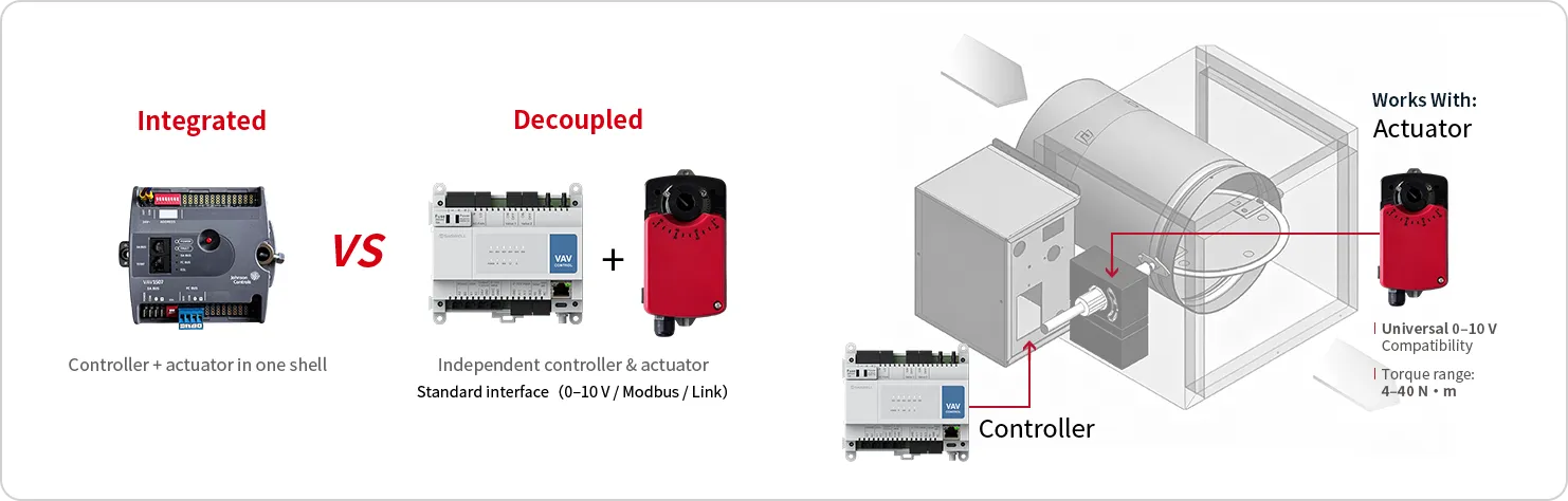 Decoupled VAV controller vs integrated VAV - cost and flexibility comparison