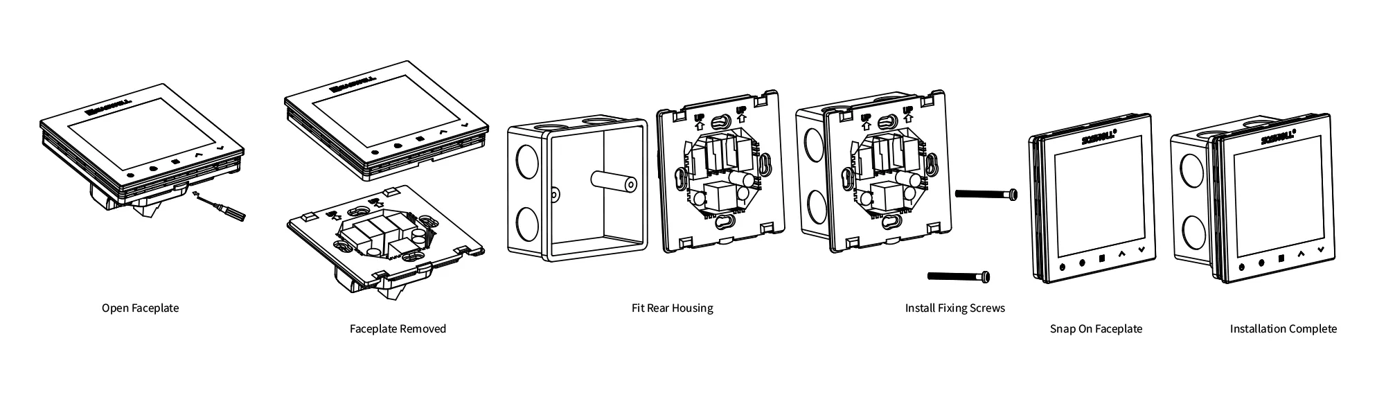 SAS922WHL wall mounting installation diagram