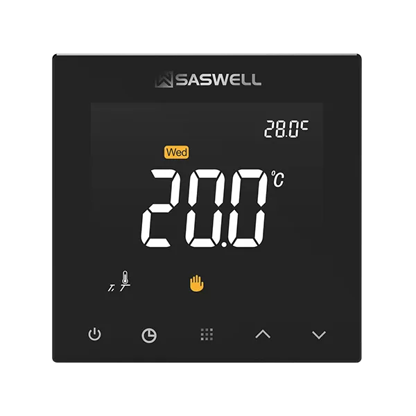 SAS922WHL touch-sensitive WiFi hydronic thermostat front view
