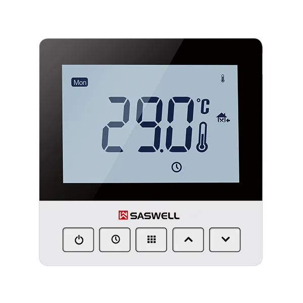 SAS921WHL digital LCD hydronic thermostat front view