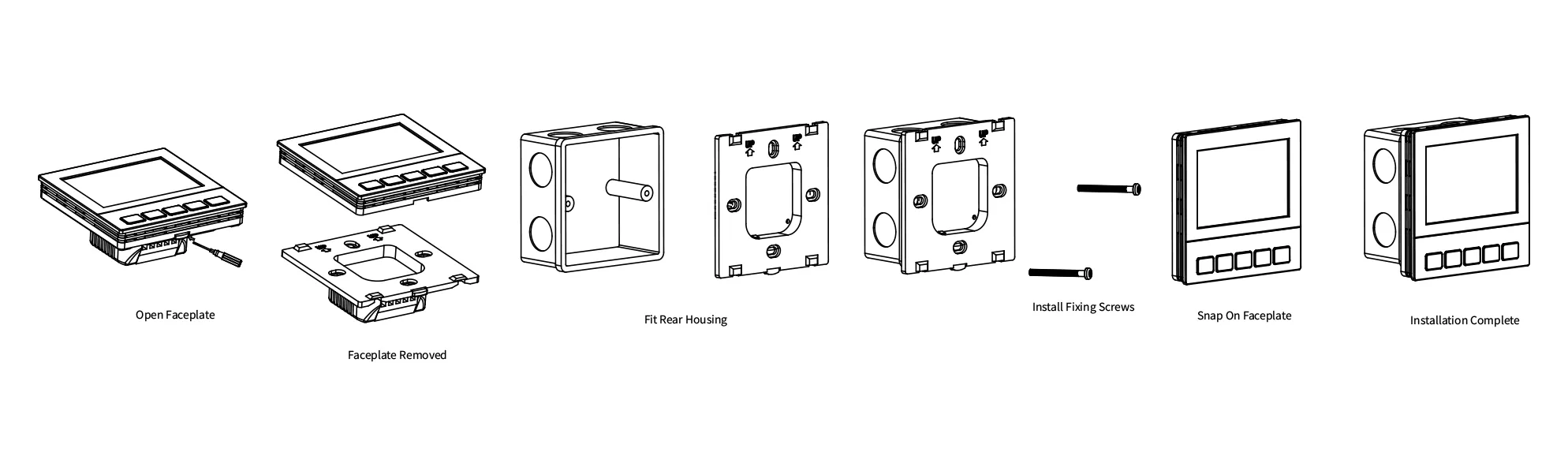Installation guide for SAS920FCT LoRaWAN fan coil thermostat with energy metering