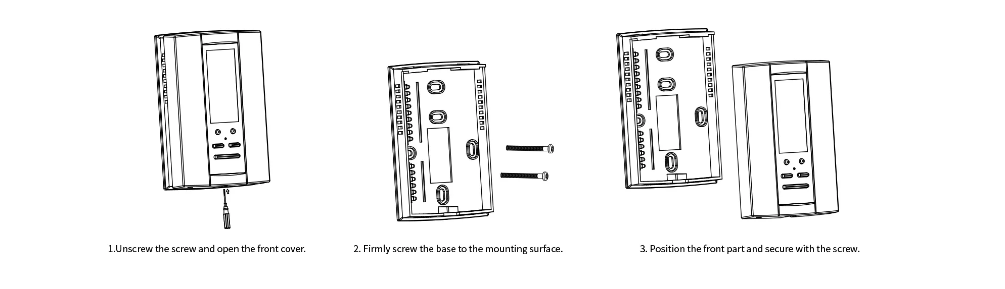 Installation guide for T15FCT wall-mount fan coil thermostat